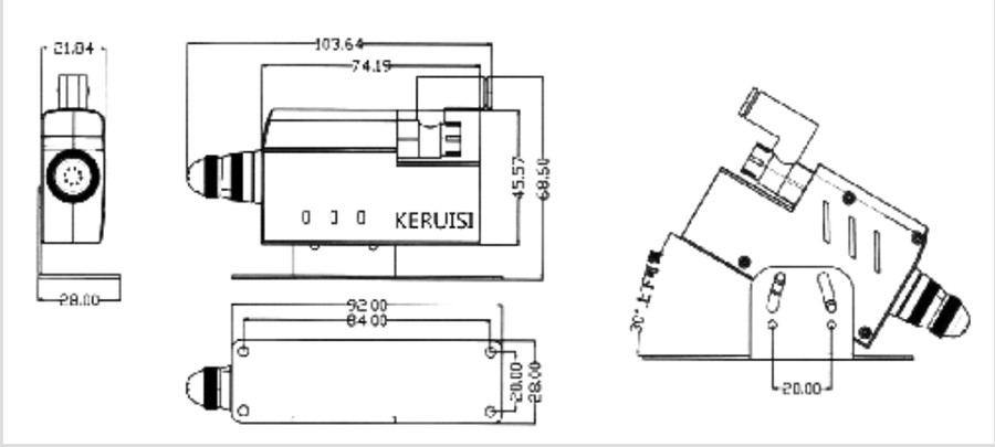 KRS-90Z离子风嘴结构尺寸图